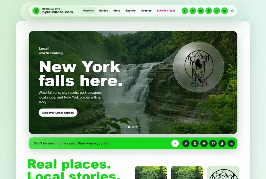 NY Falls Here website preview